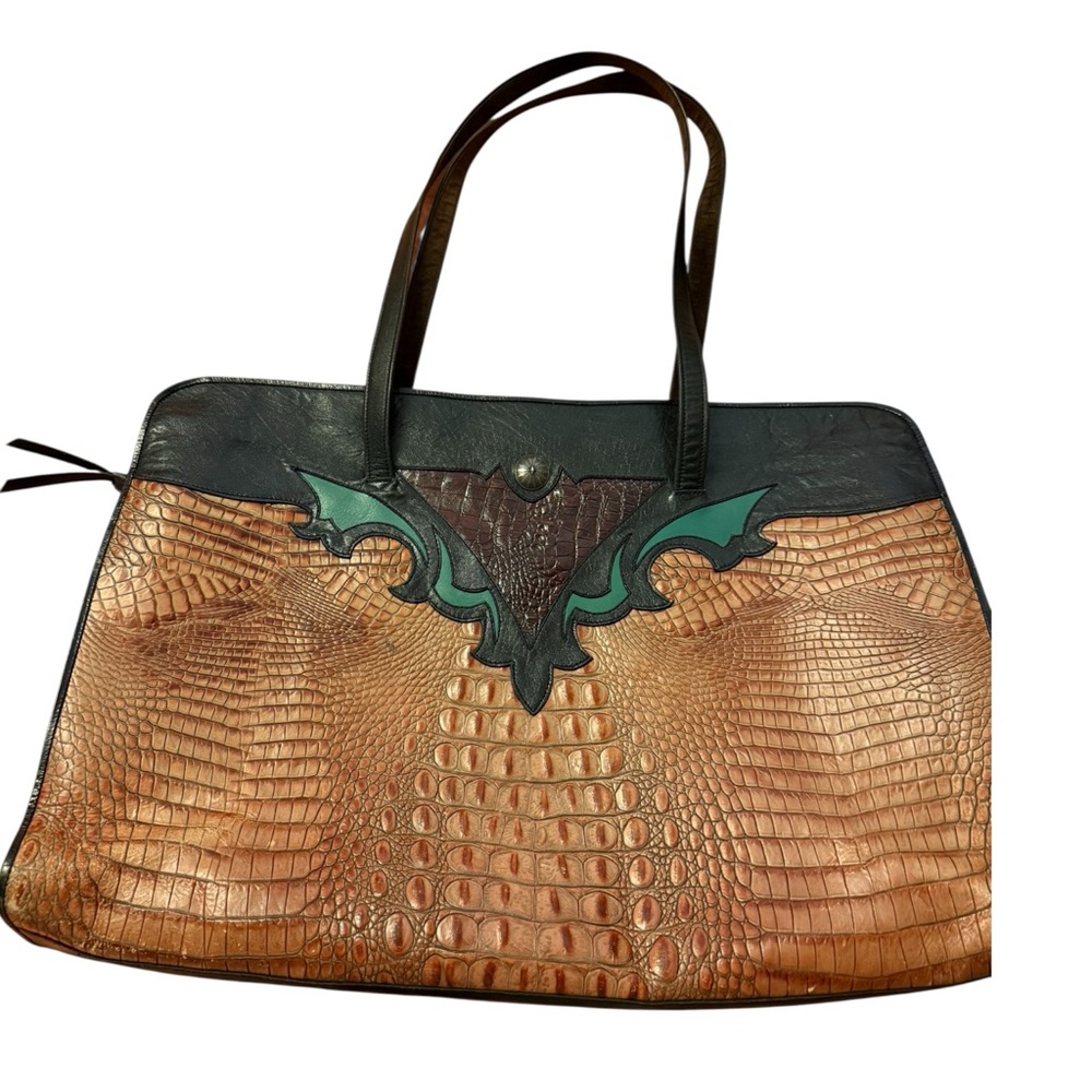 Vintage Handbag Featuring Genuine Snakeskin Leather